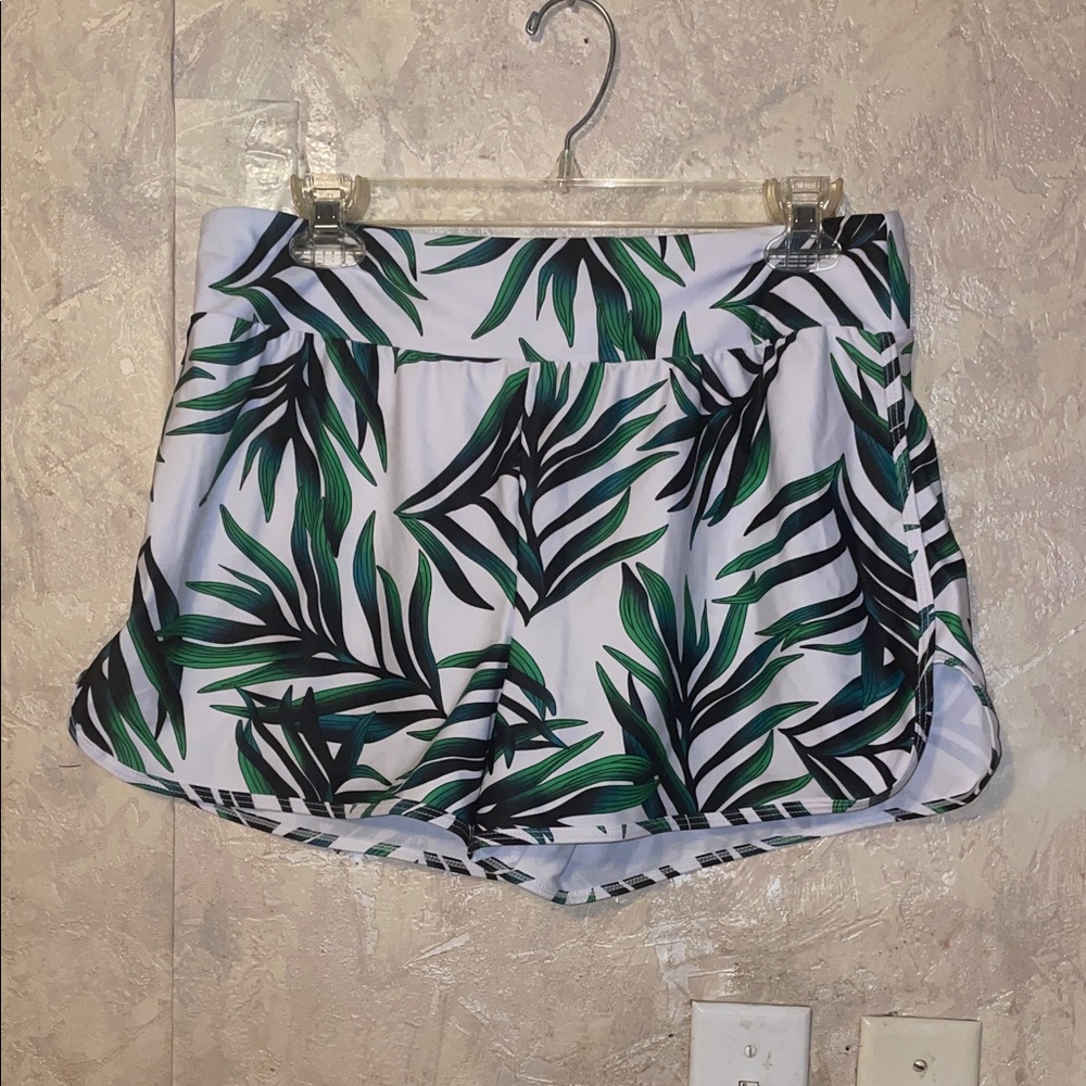 RELLECIGA Green Leaf Print swim shorts (XL)(nwt)